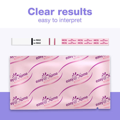 Easy@Home Pregnancy Test Strips Kit, Powered by Premom Ovulation Predictor iOS and Android APP, 20 HCG Tests