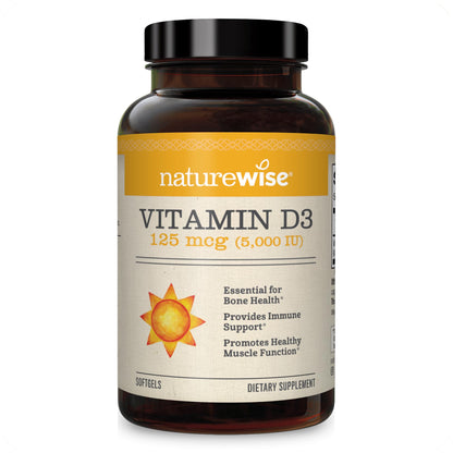 NatureWise Vitamin D3 1000iu (25 mcg) 1 Month Supply for Healthy Muscle Function, Bone Health and Immune Support, Non-GMO, Gluten Free in Cold-Pressed Olive Oil, Packaging May V, 30 Count