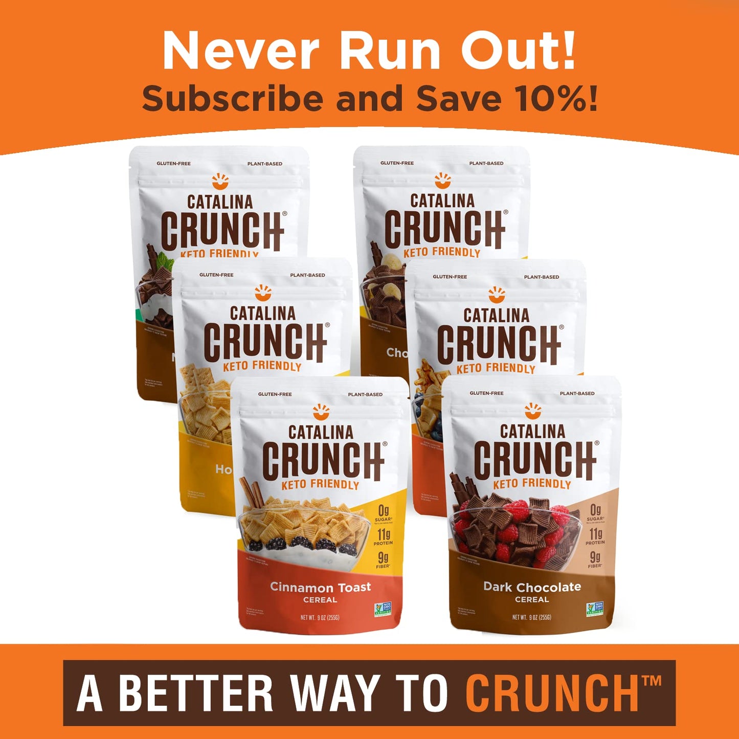 Catalina Crunch Protein Cereal Variety Pack (6 Flavors) | Low Carb, Zero Sugar, Gluten Free, Fiber | Vegan Snacks/Food | Keto Friendly