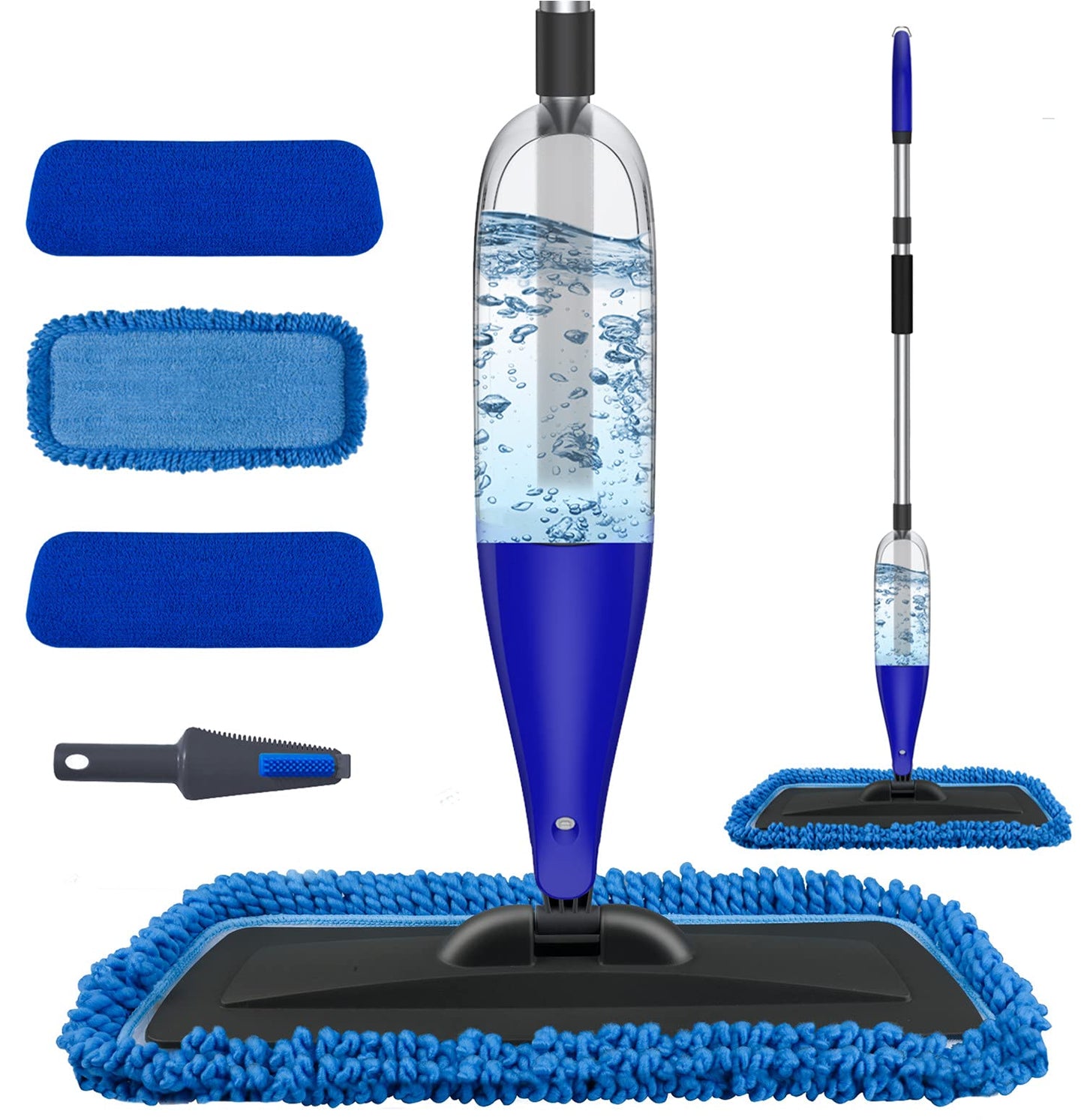 Spray Mop for Floor Cleaning with 3pcs Washable Pads - Wet Dry Microfiber Mop with 800 ml Refillable Bottle for Kitchen Wood Floor Hardwood Laminate Ceramic Tiles Floor Dust Cleaning