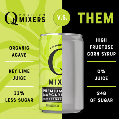 Q Mixers Tonic Water, Premium Cocktail Mixer Made with Real Ingredients, Only 45 Calories per Can, 7.5 Fl oz (Pack of 24)