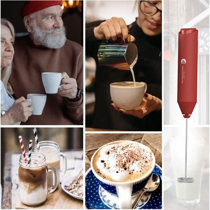 Powerful Milk Frother Handheld Foam Maker, Mini Whisk Drink Mixer for Coffee, Cappuccino, Latte, Matcha, Hot Chocolate, No Stand, Galaxy