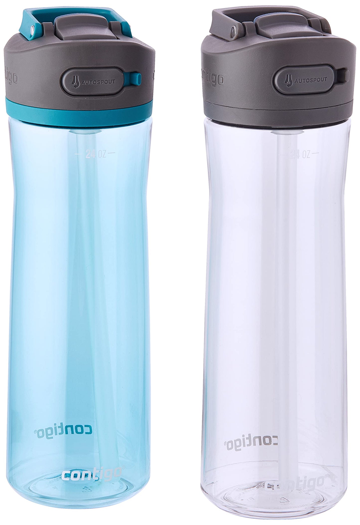 Contigo Ashland 2.0 Water Bottle with AUTOSPOUT Lid | Tritan Water Bottle, 24oz., 3 Pack, Juniper & Sake & Bubble Tea