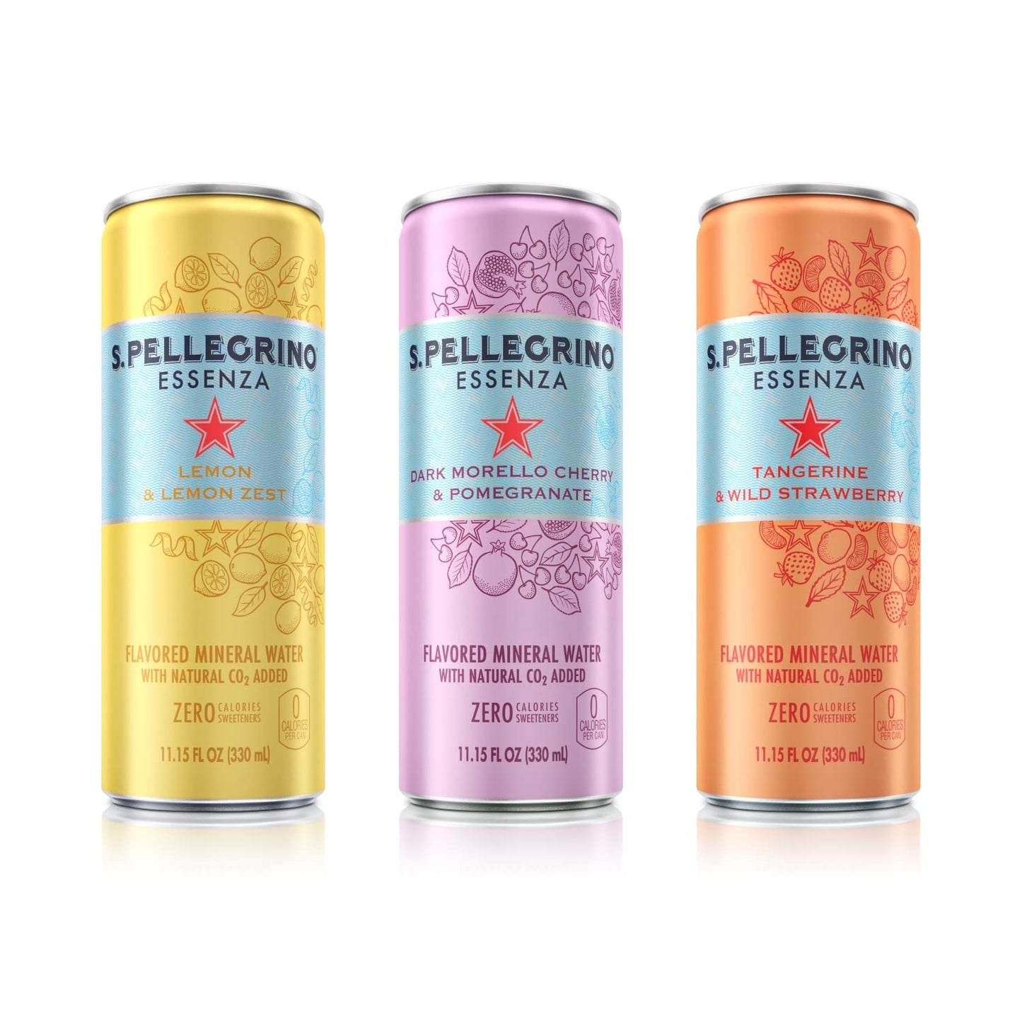 S.Pellegrino Essenza Variety pack - Blood Orange, Lemon, Dark Morello Cherry,11.15 Fl. Oz (Pack of 24)