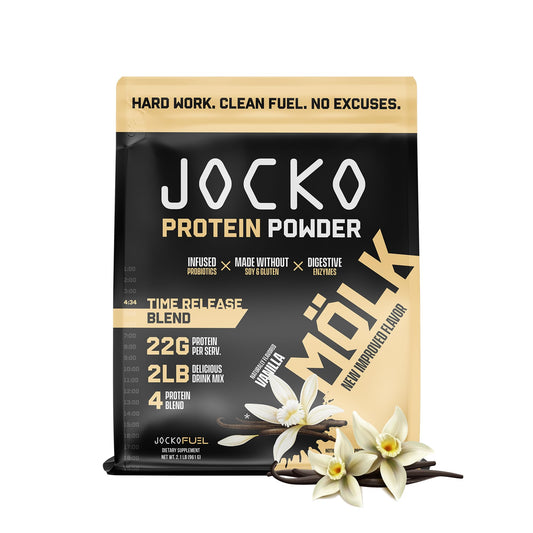 Jocko Mölk Whey Protein Powder - Keto, Probiotics, Grass Fed, Digestive Enzymes, Amino Acids, Sugar Free Monk Fruit Blend - Supports Muscle Recovery & Growth