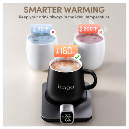 Smart Heated Coffee Mug Warmer & Mug Set - Heated Mug Warmer with Auto Shut Off, 1°F Precise Temperature Control Mug Warmer, Electric Coffee Mug Warmer for Desk, Birthday Gifts for Women and Men