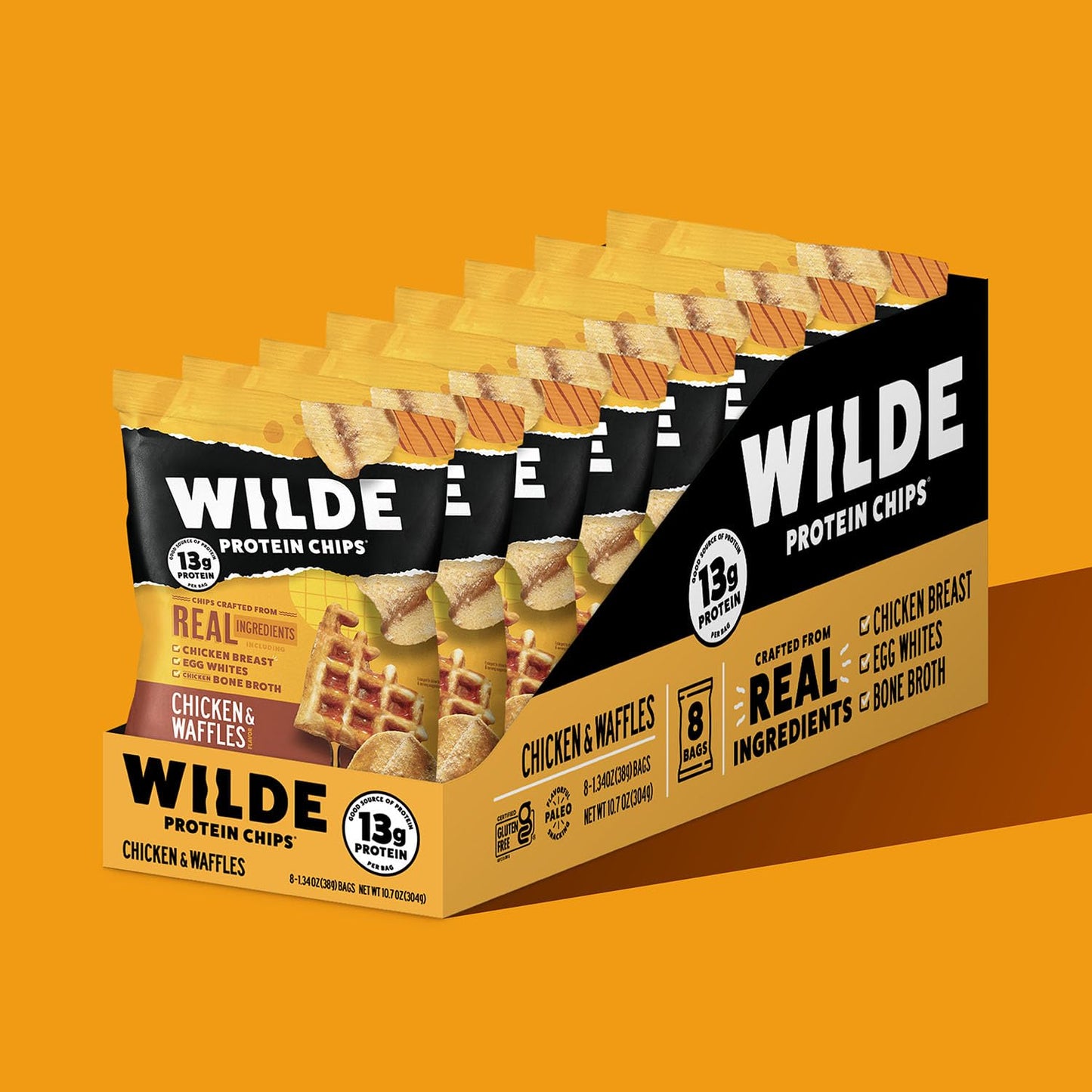 WILDE Spicy Protein Chips Variety Pack, Buffalo, Spicy Queso, Nashville Hot, Thin and Crispy, Protein Snack, Keto Chips, Made with Real Ingredients, 1.34oz Bags (Pack of 12)…