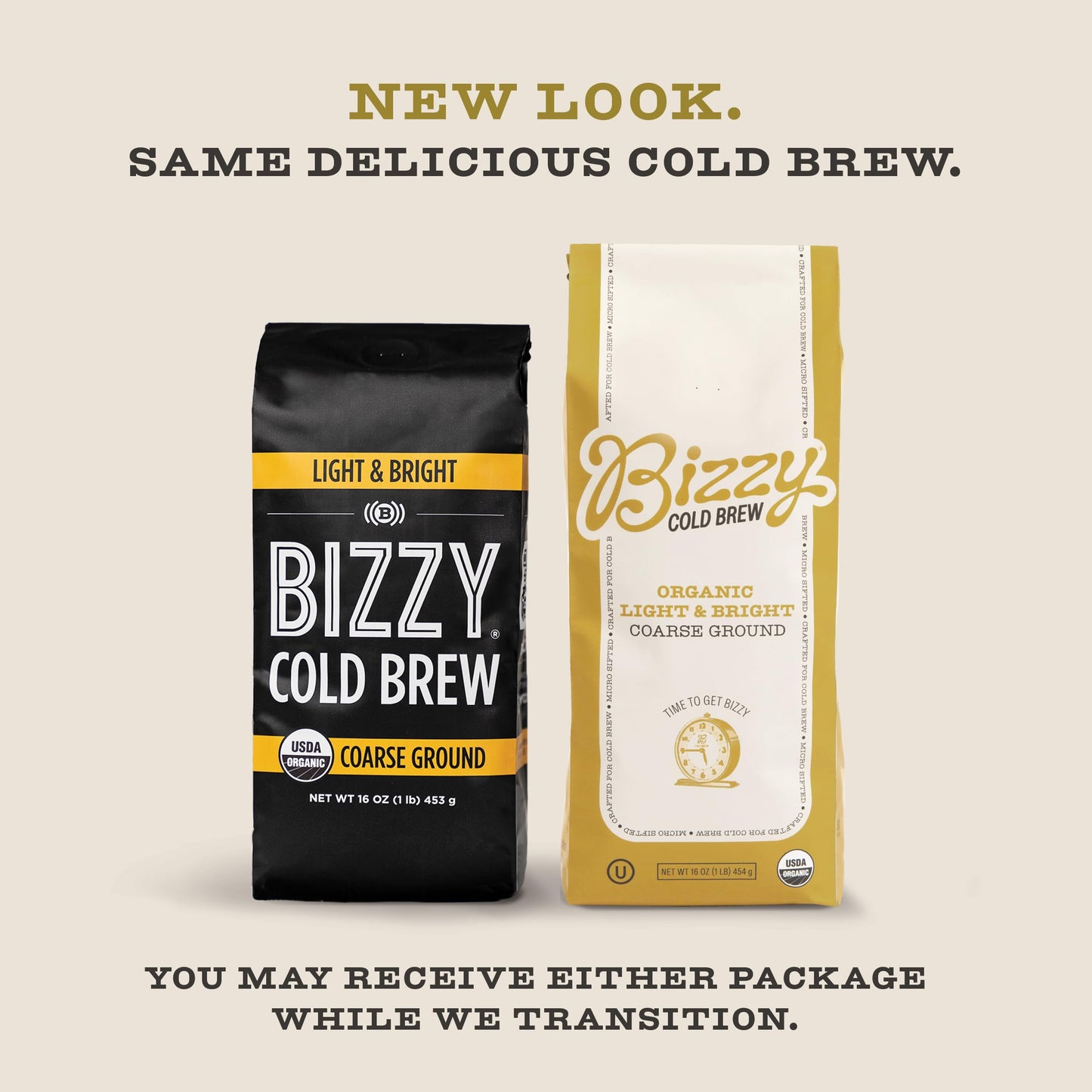 Bizzy Organic Cold Brew Coffee | Smooth & Sweet Blend | Coarse Ground Coffee | Micro Sifted | Specialty Grade | 100% Arabica | 1 LB