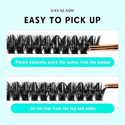 VAVALASH DIY Lash Extension Kit 280 Clusters Individual Lashes Kit 30D 40D 0.07D-10-16mm Lash Clusters, Lash Bond and Seal, Lash Tweezer for DIY Eyelash Extension at Home（Kit-30D+40D-0.07D-10-16MIX）