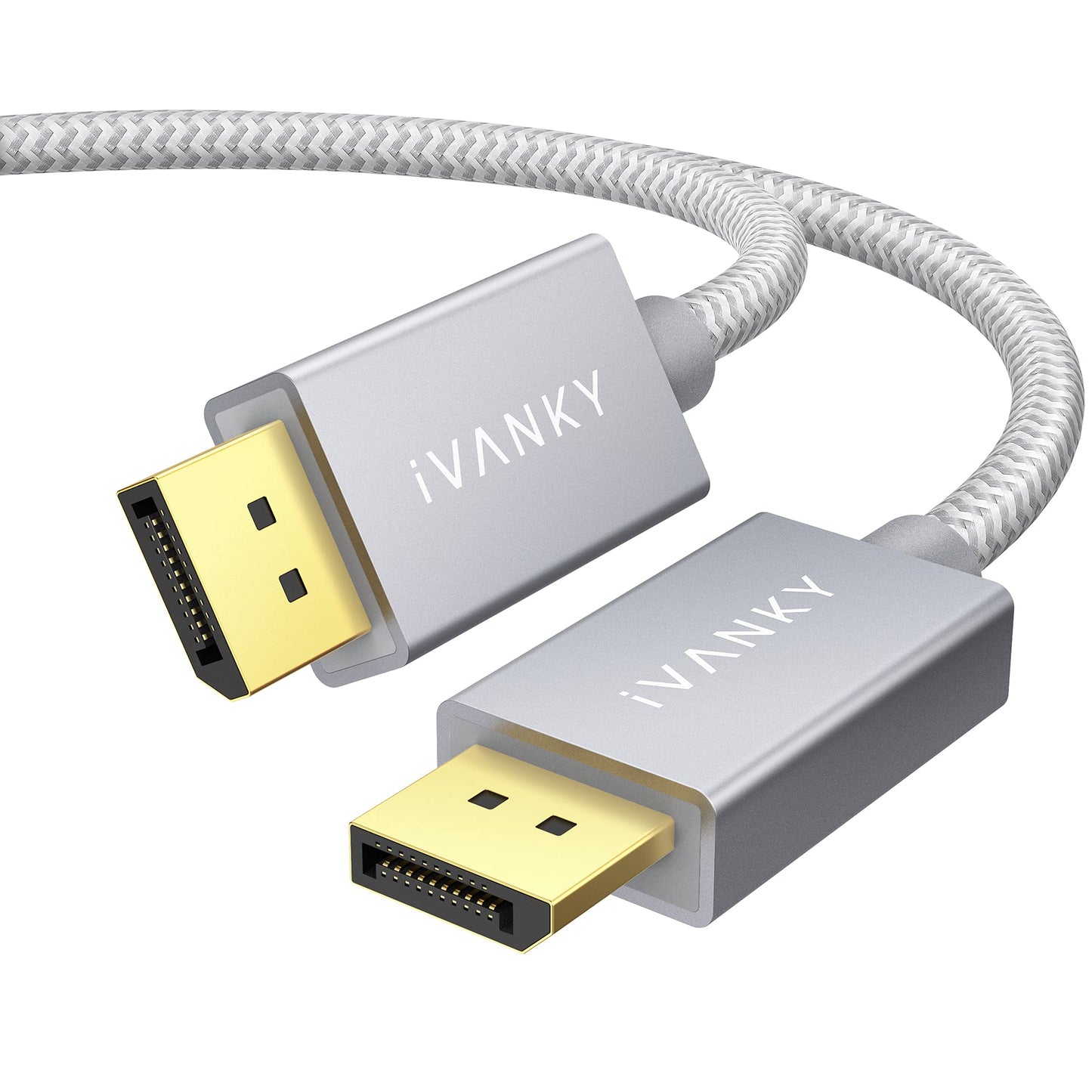 IVANKY VESA Certified DisplayPort Cable, 6.6ft DP Cable 1.2,[4K@60Hz, 2K@165Hz, 2K@144Hz], Gold-Plated Braided High Speed Display Port Cable 144Hz, for Gaming Monitor, Graphics Card, TV, PC, Laptop