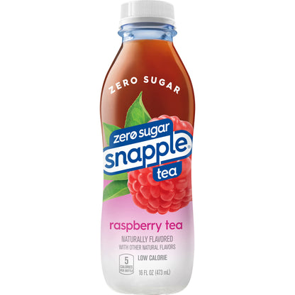 Snapple Zero Sugar Peach Tea, 16 fl oz recycled plastic bottle (Pack of 12)