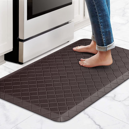 HappyTrends Floor Mat Cushioned Anti-Fatigue ,17.3"x28",Thick Waterproof Non-Slip Mats and Rugs Heavy Duty Ergonomic Comfort Rug for Kitchen,Floor,Office,Sink,Laundry,Black