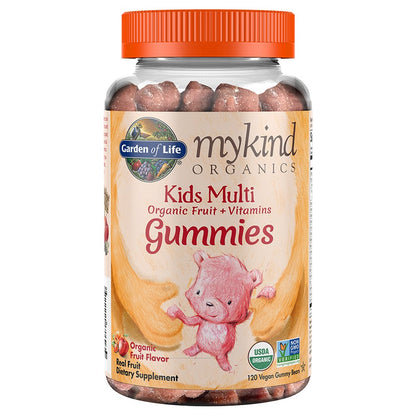 Garden of Life Organics Kids Gummy Vitamins - Fruit - Certified Organic, Non-GMO & Vegan Complete Children's Multi - B12, C & D3 - Gluten, Soy & Dairy Free, 120 Real Fruit Chew Gummies