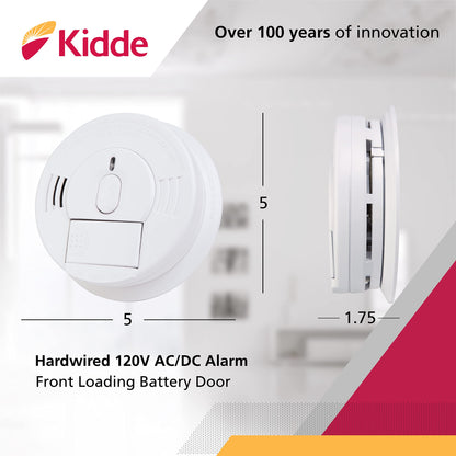 Kidde Smoke Detector, Hardwired Smoke Alarm with Battery Backup, Test-Silence Button