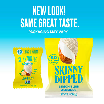 SkinnyDipped Snack Attack Minis Almond Variety Pack, Healthy Snack, Plant Protein, Gluten Free, 0.46 oz Mini Bags, Pack of 25