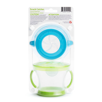 Munchkin® Snack Catcher® Toddler Snack Cups, 2 Pack, Blue/Green