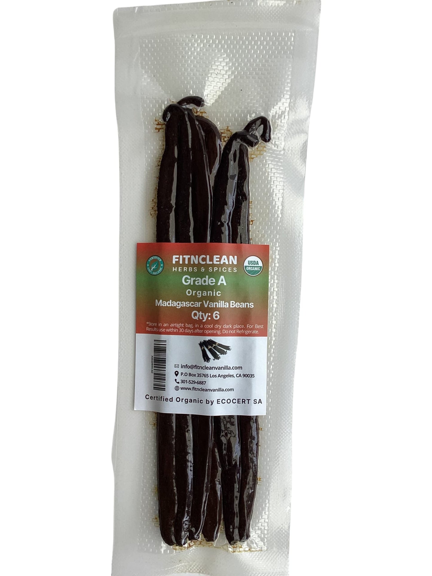 50 Organic Grade A Madagascar Vanilla Beans. Certified USDA Organic for Extract and all things Vanilla by FITNCLEAN VANILLA. ~5" Bulk Fresh Bourbon NON-GMO Pods.