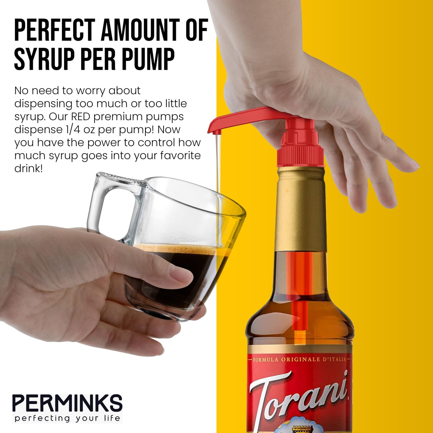 Torani and DaVinci Compatible Syrup Pumps (Set of 2)- fits bottles (25.4 oz-750ml)