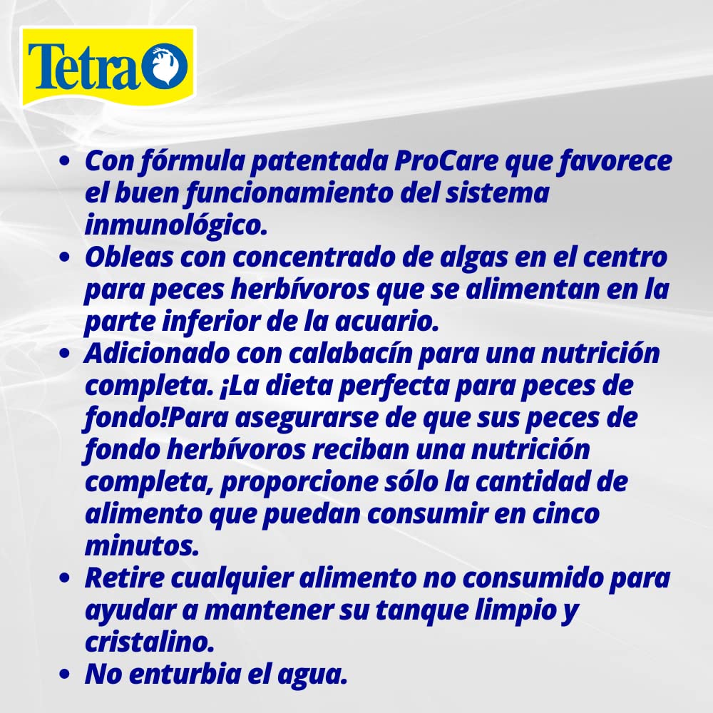 Tetra PRO PlecoWafers 5.29 Ounces, Nutritionally Balanced Vegetarian Fish Food for Bottom Feeders, Concentrated Algae Center