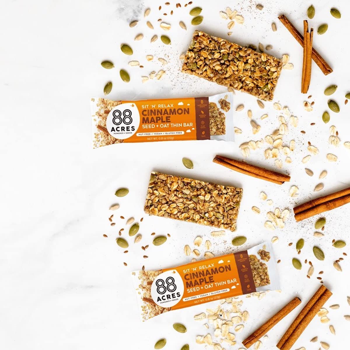 88 Acres Granola Bars | Dark Chocolate Sea Salt | Gluten Free, Nut-Free Oat and Seed Snack Bar | Vegan & Non GMO | 12 Pack