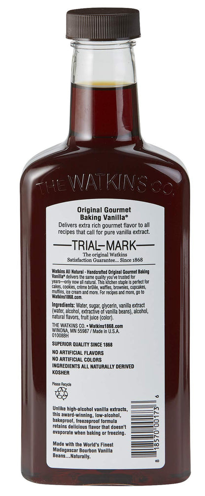 Watkins All Natural Original Gourmet Baking Vanilla, with Pure Vanilla Extract, 11 Fl Oz (Pack of 1) - Packaging May Vary