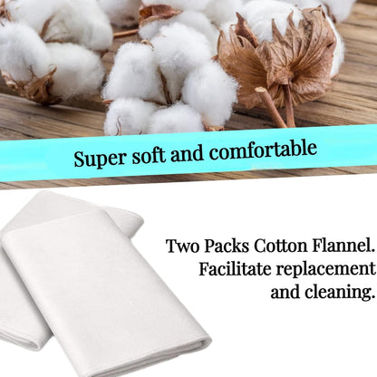 2 Pcs Organic Cotton Flannel for Castor Oil Pack Wrap, Reusable Castor Oil Compress for Liver Detox, Castor Oil Pads for Abdomen, Joints & Other Areas