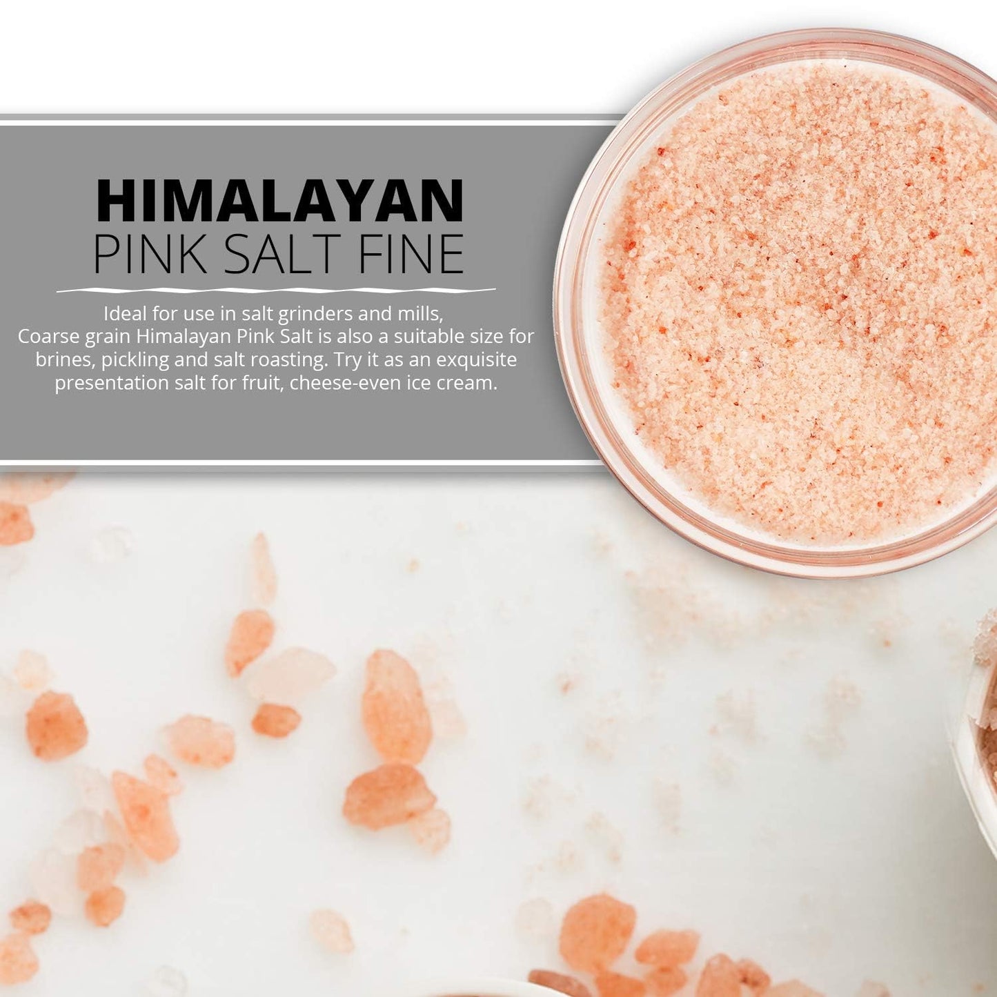 Himalayan Chef Pink Himalayan Salt, Fine Grain - 1 lbs (1 Pound Bag)