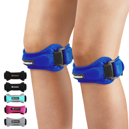 CAMBIVO 2 Pack Knee Braces for Knee Pain, Patella Knee Support Strap, Adjustable Patellar Tendon Stabilizer Band for Jumpers Knee, Tendonitis, Basketball, Running, Hiking, Volleyball, Tennis, Squats