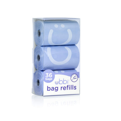 Ubbi On-the-Go Refill Bags, Lavender Scented, Value Pack of 36, Baby On The Go Diapering Essentials