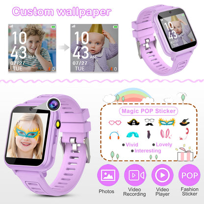 Phyulls Smart Watch for Kids with 24 Games Alarm Clock, Touchscreen, Calendaring Camera Music Player Time Display Video & Audio Recording, Toys for 3-12 Years Old Boys Toddler