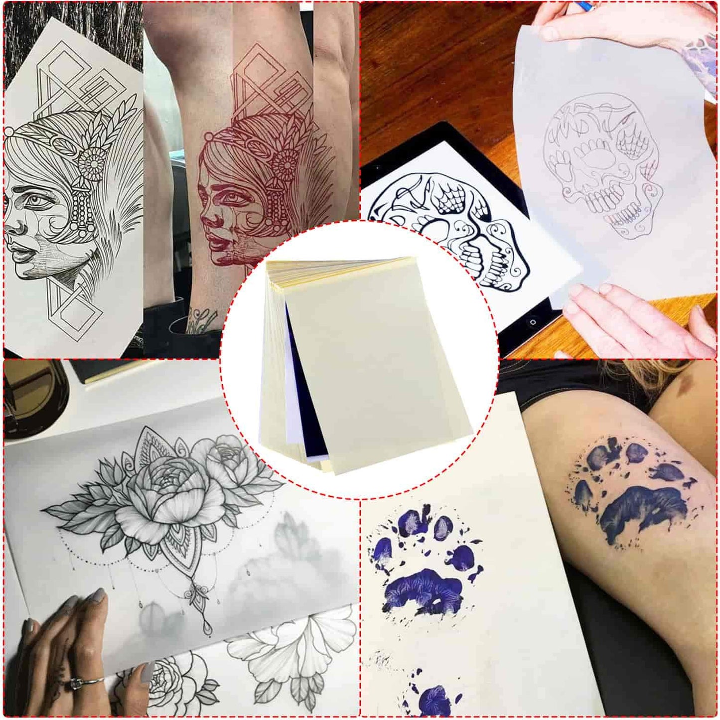 Tattoo Transfer Paper, Cridoz 35 Sheets Stencil Transfer Paper for Tattooing, A4 Size