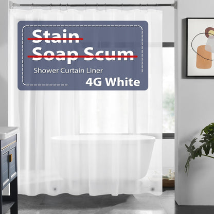 8G Heavy Duty Clear Shower Curtain Liner - 72" x 72" Weighted Shower Liner for Bathroom (8G Clear, 1PCS)