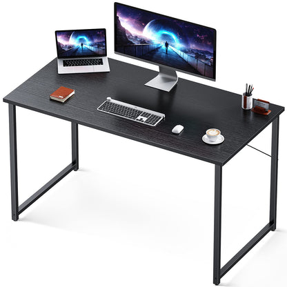 Coleshome 48 Inch Computer Desk, Modern Simple Style Desk for Home Office, Study Student Writing Desk, Deep Black