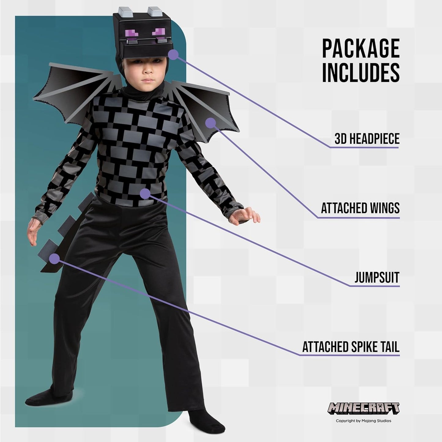 Disguise Minecraft Ender Dragon Costume for Kids, Video Game Inspired Character Outfit