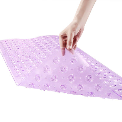 YINENN Bath Tub Shower Safety Mat 40 x 16 Inch Non-Slip and Extra Large, Bathtub Mat with Suction Cups, Machine Washable Bathroom Mats with Drain Holes, Clear