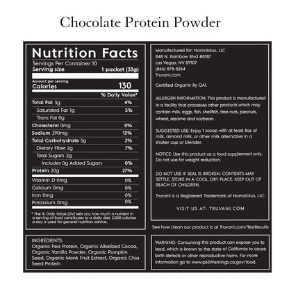 Truvani Vegan Pea Protein Powder | Banana Cinnamon | 20g Organic Plant Based Protein | 1 Serving | Keto | Gluten & Dairy Free | Low Carb | No Added Sugar