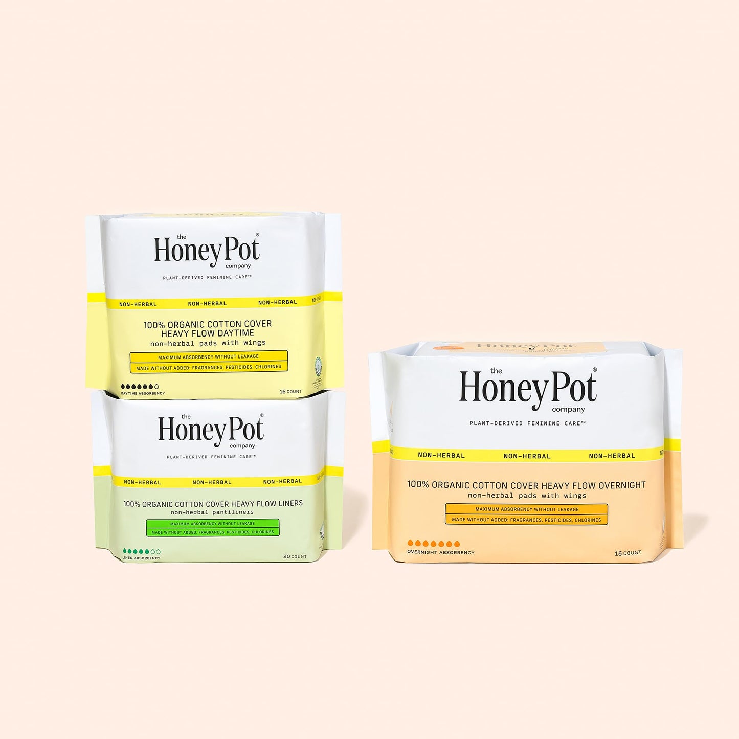 The Honey Pot Company - Herbal Postpartum Pads w/Wings - Infused w/Essential Oils for Cooling Effect, Organic Cotton Cover, & Ultra-Absorbent - Postpartum Essentials to fill your Postpartum Kit - 12ct