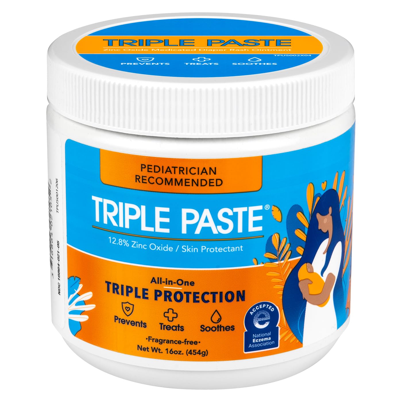 Triple Paste Diaper Rash Cream for Baby - 8 Oz Tub - Zinc Oxide Ointment Treats, Soothes and Prevents Diaper Rash - Pediatrician-Recommended Hypoallergenic Formula with Soothing Botanicals