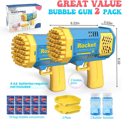 Toys for 3-8 Year Old Boys Girls: 2 Pack Bubble Machine for Kids with Bubble Solution, Gifts for 3 4 5 6 7 8 Years Old Boy Birthday Toy for Kid Toddlers Ages 4-6 Outdoor Wedding Bubbles Wands