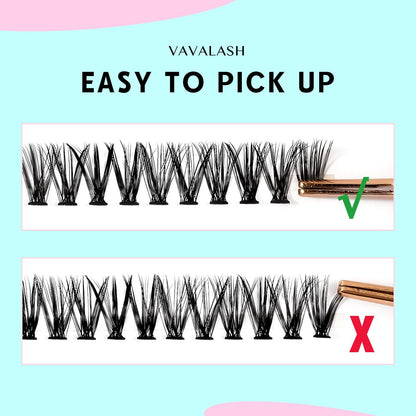 VAVALASH DIY Lash Extension Kit 280 Clusters Individual Lashes Kit 30D 40D 0.07D-10-16mm Lash Clusters, Lash Bond and Seal, Lash Tweezer for DIY Eyelash Extension at Home（Kit-30D+40D-0.07D-10-16MIX）