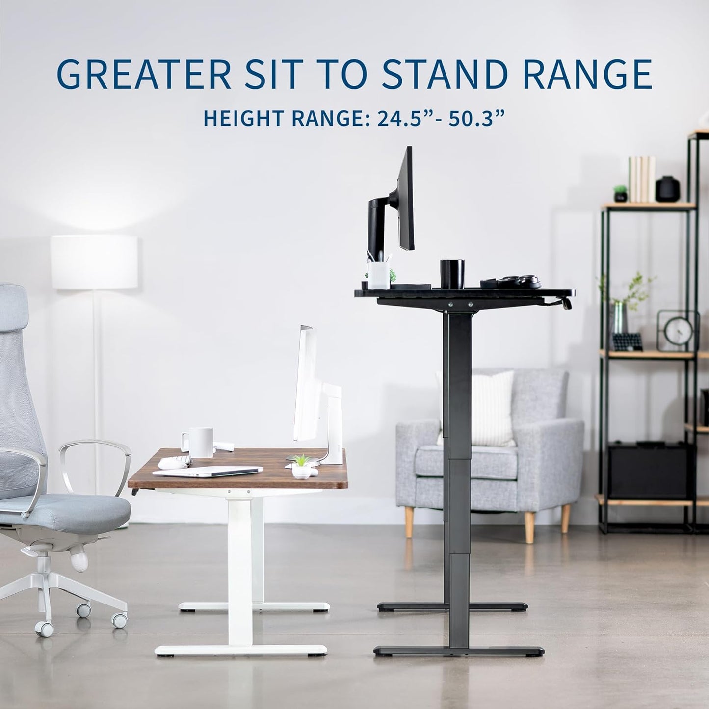 VIVO Electric Height Adjustable 71 x 36 inch Memory Stand Up Desk, White Table Top, White Dual Motor Frame, Preset Controller, 2B Series, DESK-KIT-2W7W-36