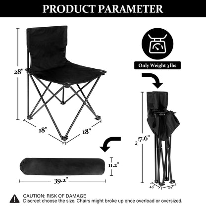 YSSOA Folding Beach Adults, Portable Heavy-Duty Chairs Made of High Strength 600D Oxford Fabric and Steel Frame for Outdoors, Camping, Picnic, BBQ, 1-Pack, Grey