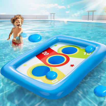 iPlay, iLearn Kids Pool Toys, Inflatable Cornhole Floating Toss Games & 6 Water Bags for Summer Swimming Play, Toddler Outdoor Indoor Beach Family Yard Party Gift 3 4 5 6 7 8 10 Year Old Boy Girl Teen