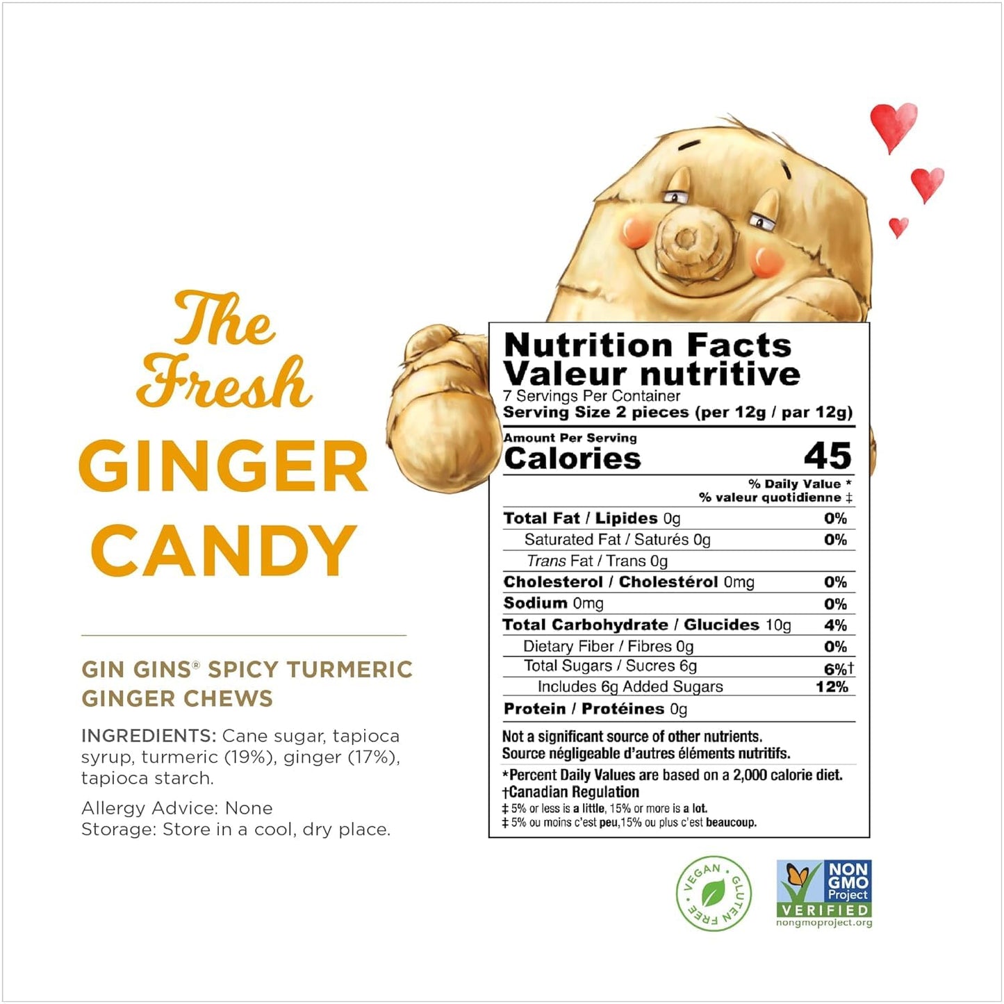 GIN GINS Original Ginger Chews by The Ginger People – Anti-Nausea and Digestion Aid, Individually Wrapped Healthy Candy – Original Flavor, 3 Oz Bag (Pack of 1)