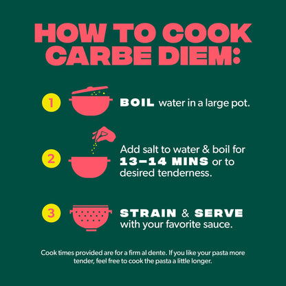 CARBE DIEM! Spaghetti | 3x 12oz Bags | Lower Net Carb Pasta with a Traditional Flavor & Texture | Pasta Re-Imagined for Healthy Lifestyles | Spaghetti Pasta | Spaghetti Noodles | Lower Calorie Pasta