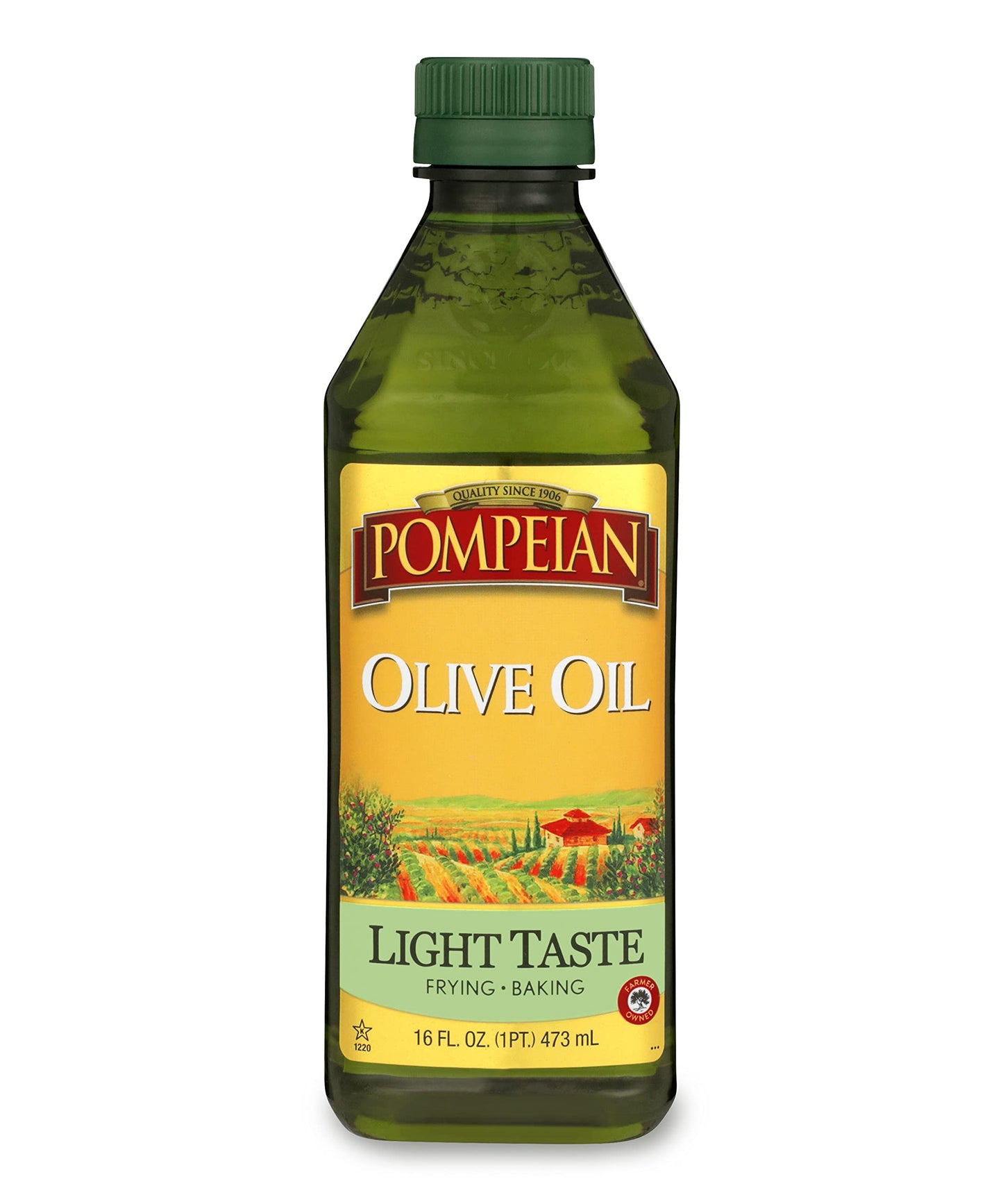 Pompeian Light Taste Olive Oil, Subtle Flavor, Perfect for Frying & Baking, Naturally Gluten Free, Non-Allergenic, Non-GMO, 32 FL. OZ.