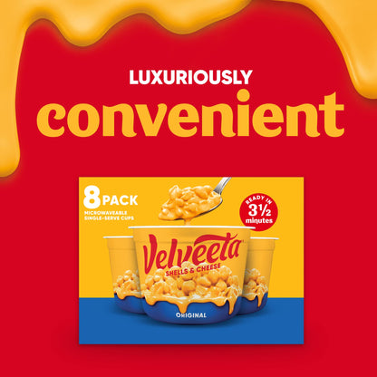 Velveeta Shells & Cheese Original Microwavable Macaroni and Cheese Cups (4 ct Pack, 2.39 oz Cups)