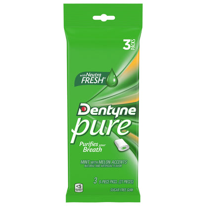 Dentyne Pure Mint with Herbal Accents Sugar Free Gum, 10 Packs of 9 Pieces (90 Total Pieces)