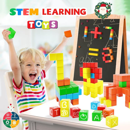 35pcs Magnetic Blocks, Toddler Toys for 3 4 5 Year Old Boys Girls, Building Stem Preschool Learning Magnet Sensory Toys for Kids,Classroom Must Haves Birthday Gifts for kids 3+