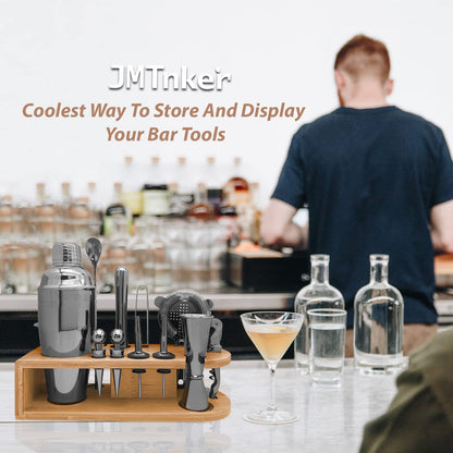 Cocktail Shaker Set with Stand Mixology Bartender Kit|Bar Tool for Drink Mixing, Cocktail Shaker Bar Accessories for Home Bar Set, Perfect for Apartment Essentials and House Warming Gifts New Home